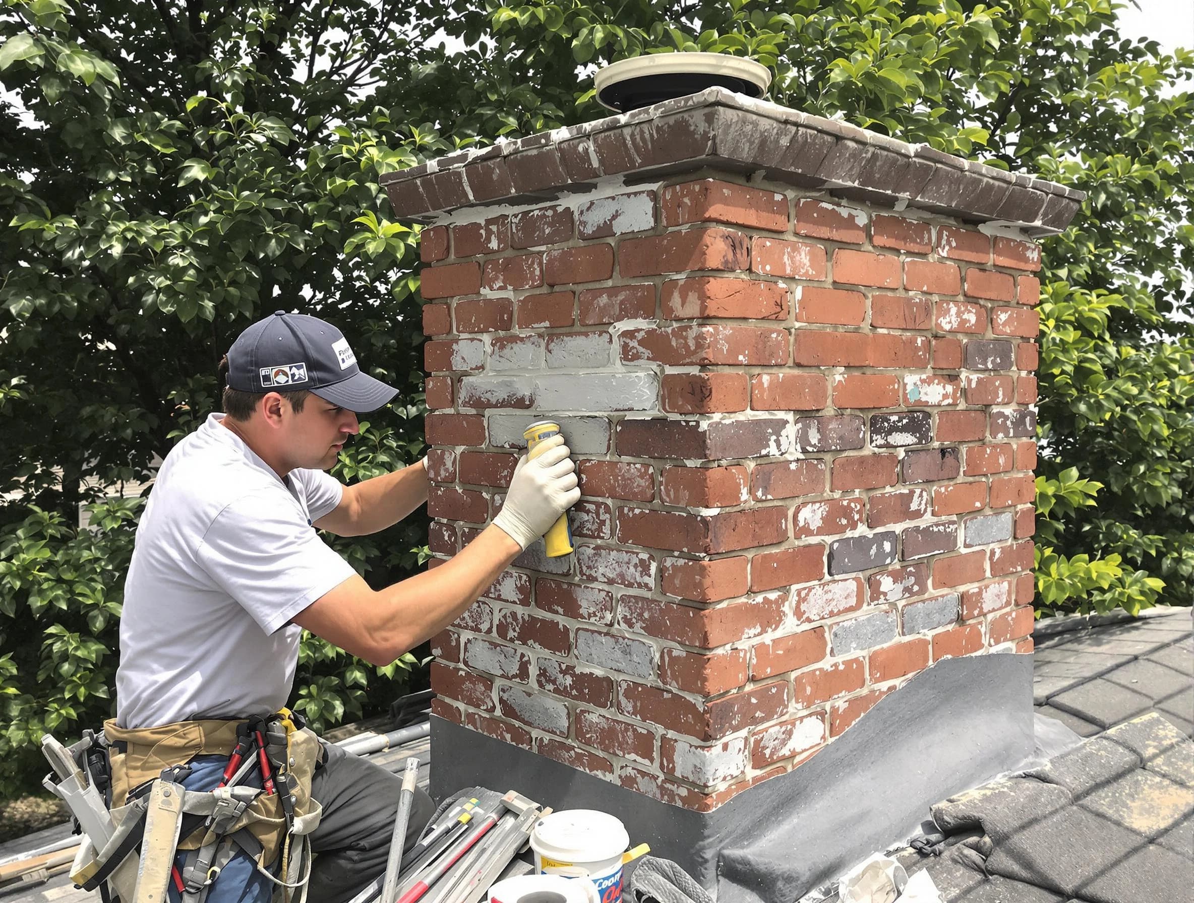 McLoud Chimney Sweep restoring an aging chimney in McLoud, OK