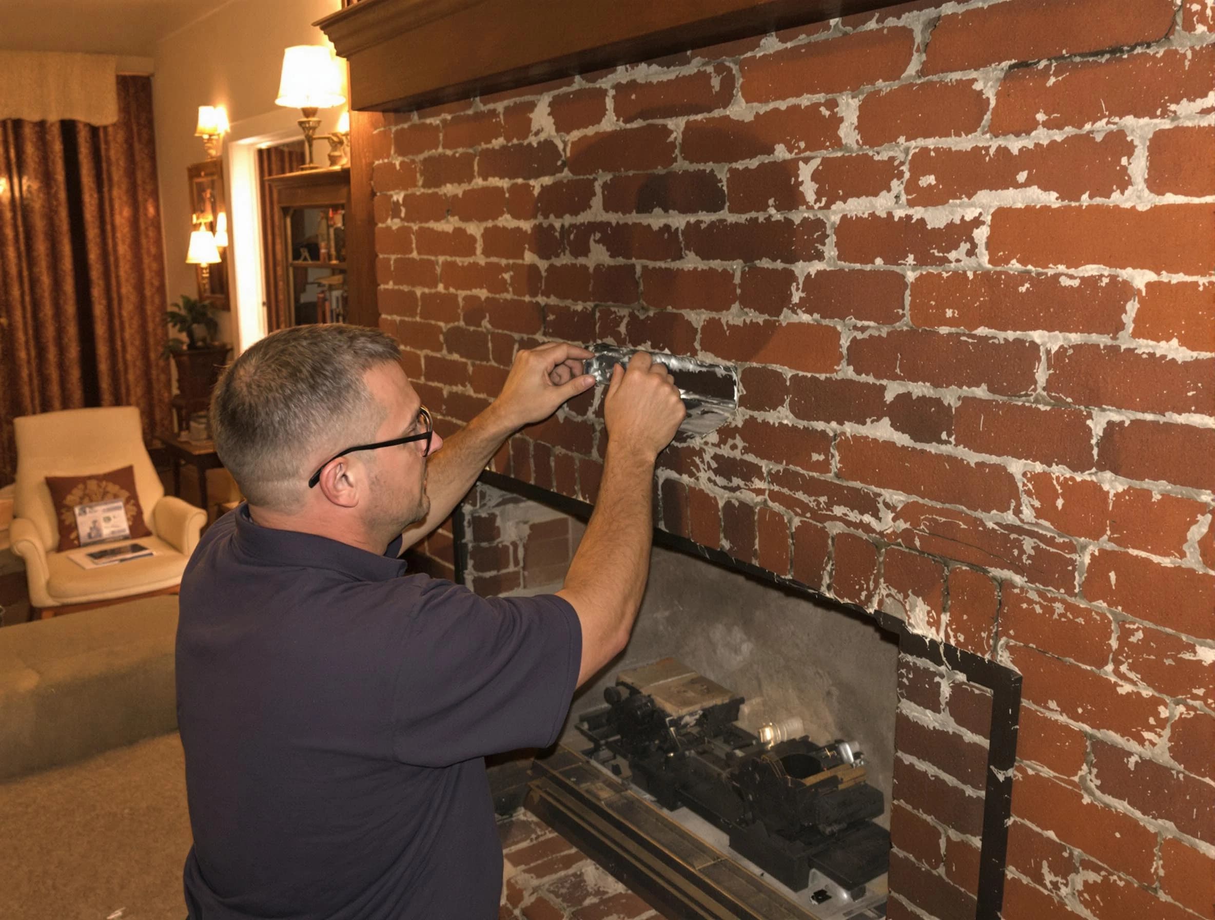 McLoud Chimney Sweep expert fixing a fireplace in McLoud, OK