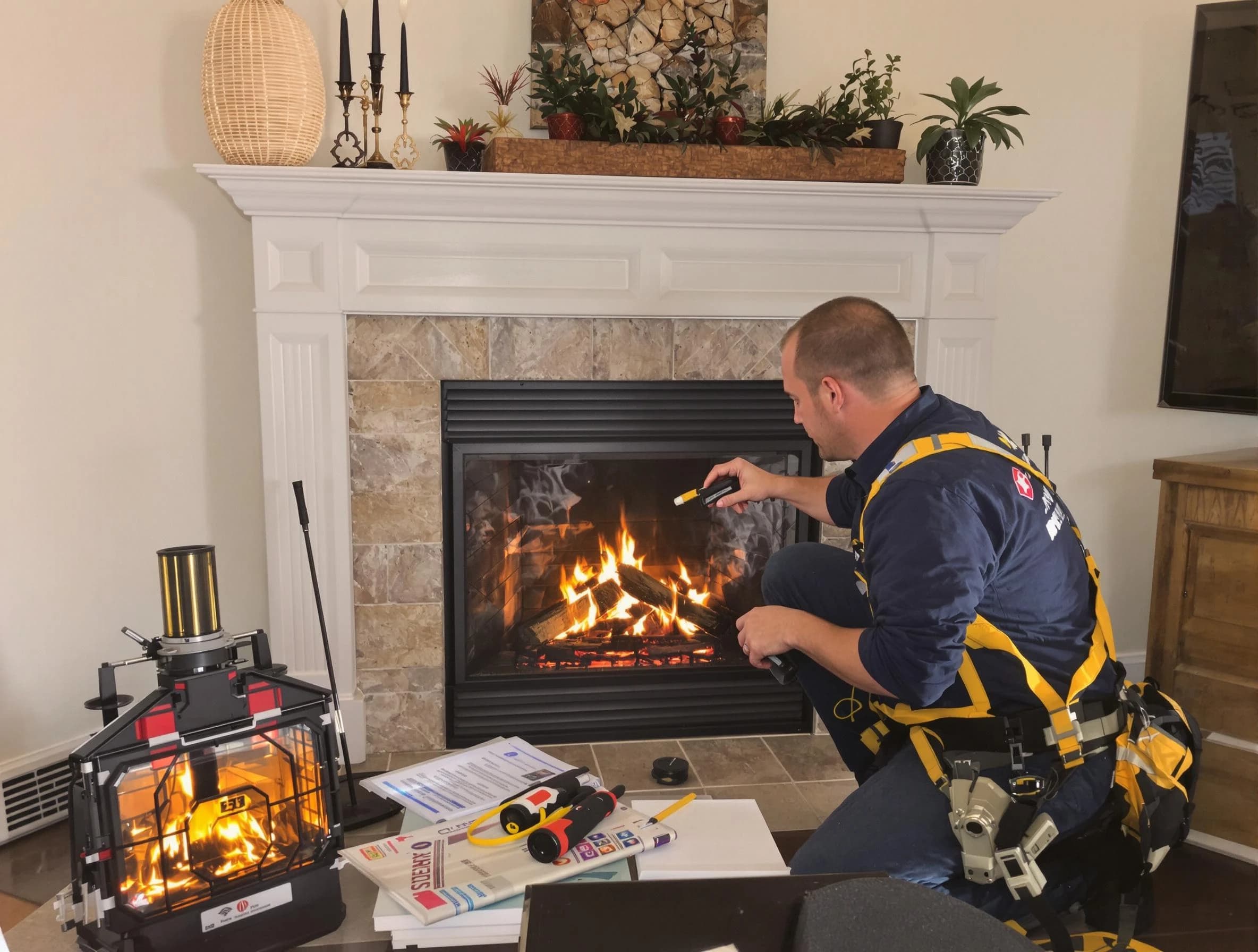 Safety-focused fireplace inspection by McLoud Chimney Sweep in McLoud, OK