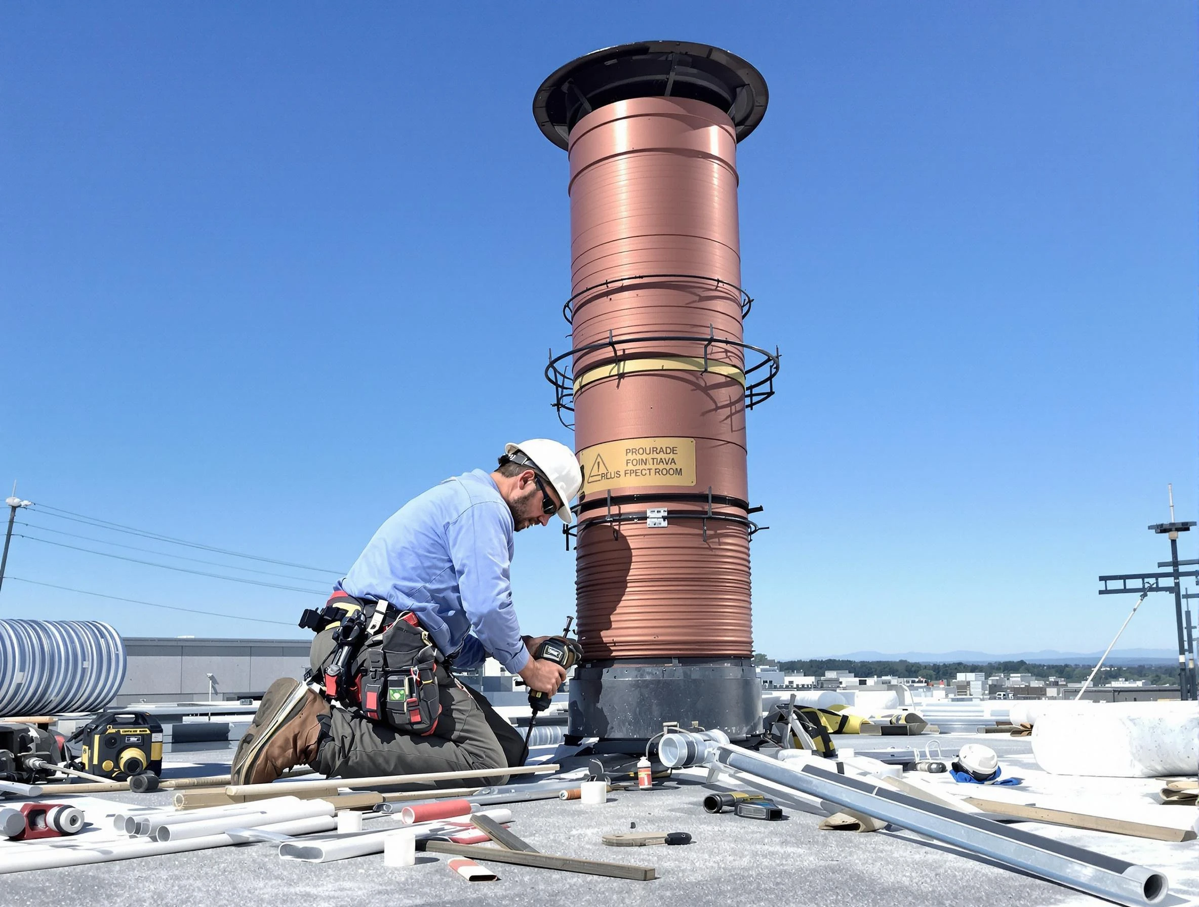 Installed chimney liner by McLoud Chimney Sweep in McLoud, OK