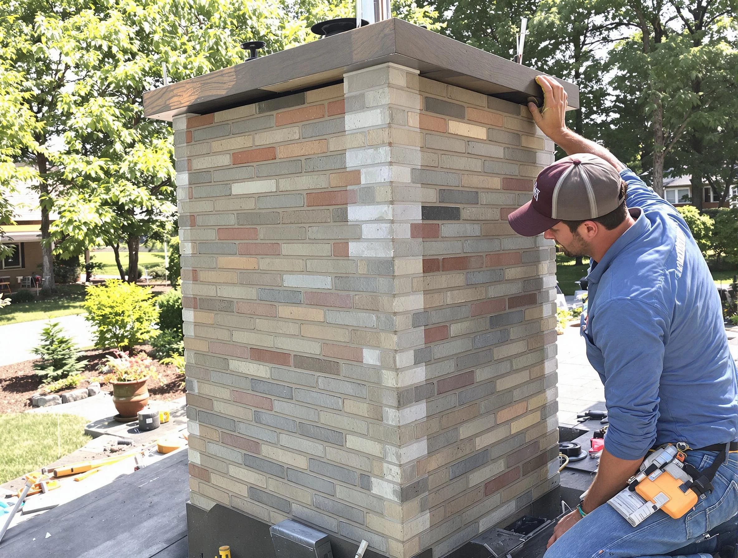 McLoud Chimney Sweep completing a modern chimney remodel in McLoud, OK