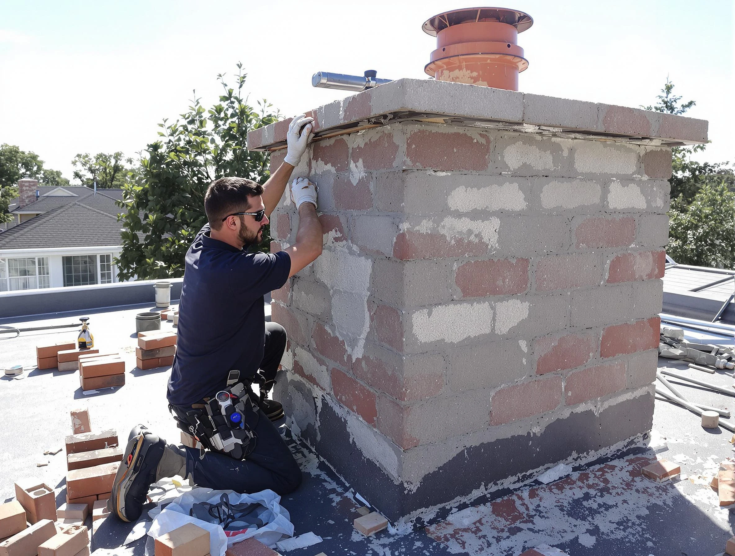Advanced chimney repair process by McLoud Chimney Sweep in McLoud, OK